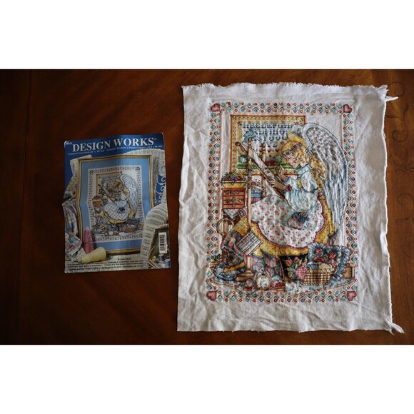 FINISHED Design Works Counted Cross Stitch Kit # 9952 Angel Of Cross Stitch - Picture 2 of 10